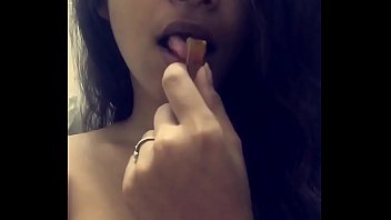 Asian sexy girl suck jelly-choco with nippal rub 1