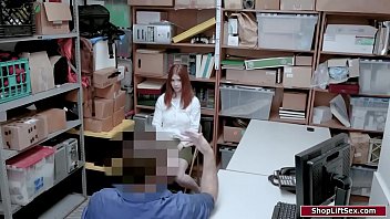 Busty redhead thief fucked by LP officer